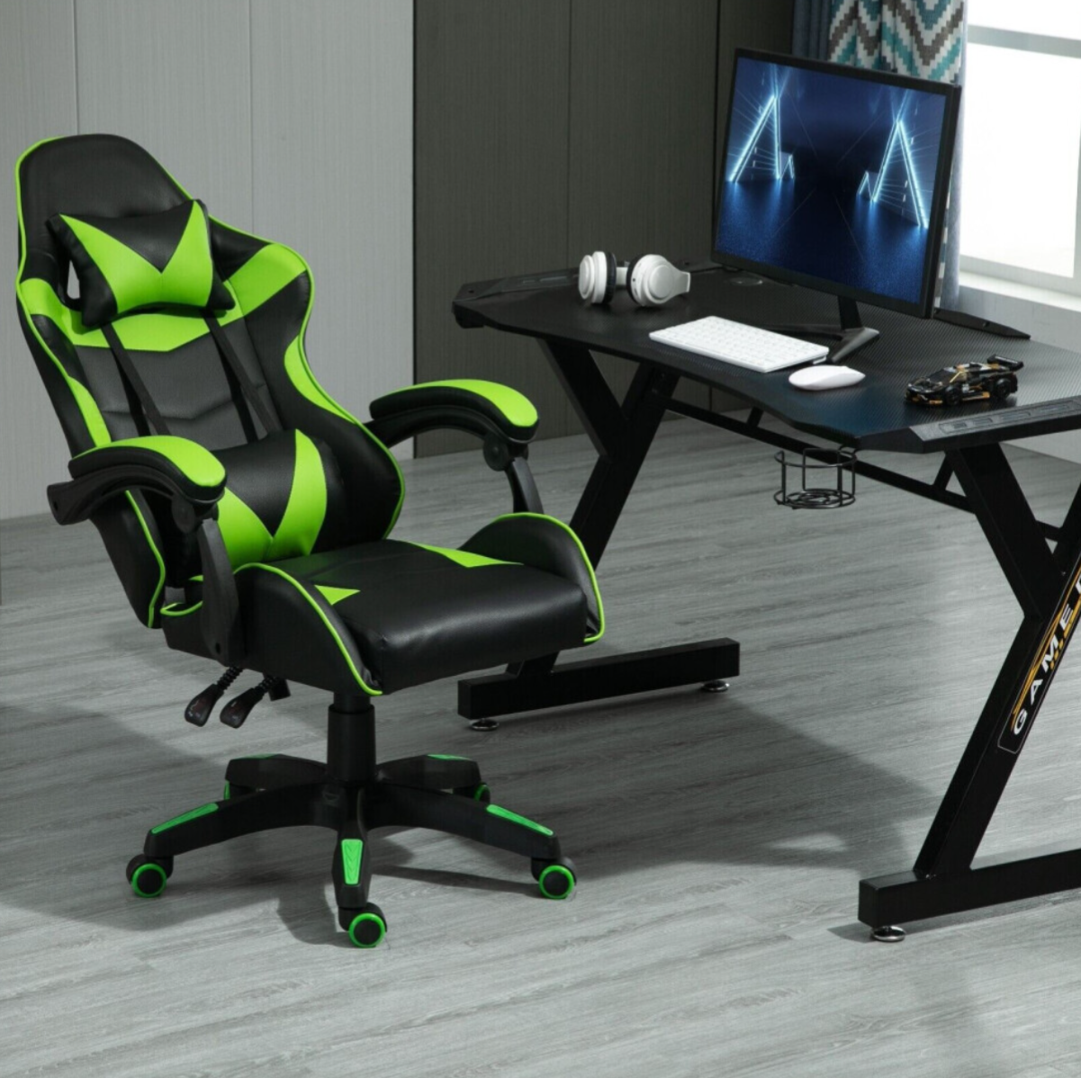 Swivel Gaming Chair Faux Leather Desk Tilt Chair - Truly Yours