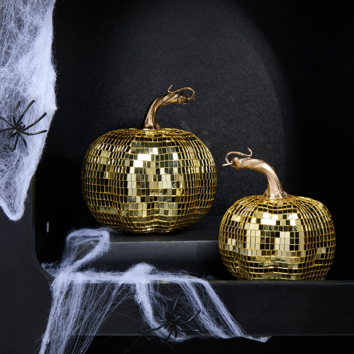 2 Pack Pumpkin Disco Balls - Silver