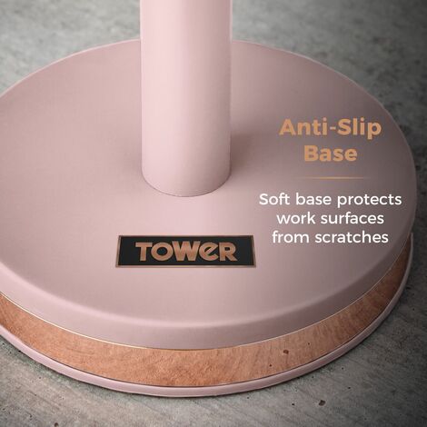 Tower T826132PNK Cavaletto Mug Tree with Stainless Steel Stoppers, Soft Underliner, Marshmallow Pink and Rose Gold - Truly Yours