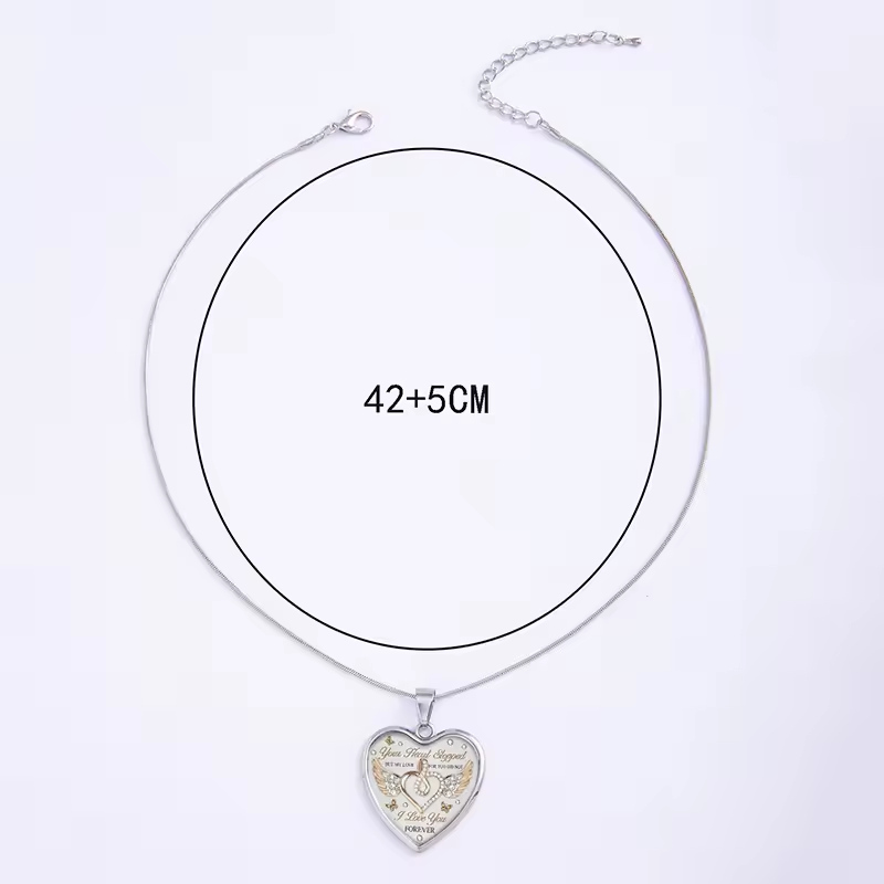 💖 Infinity Heart Angel Wings Memorial Necklace – Forever Love Pendant Gift with Crystal Detail 💖 - Truly Yours