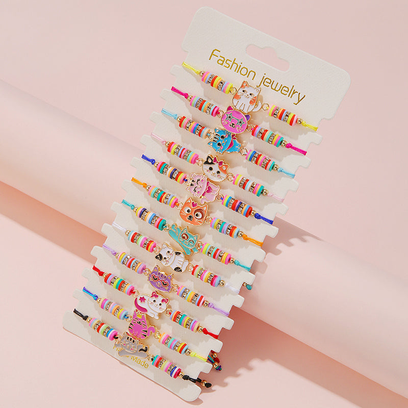 12-Piece Fashion Bracelet Sets - Colorful Beaded Stretch Bracelets with Cute Charms - Truly Yours