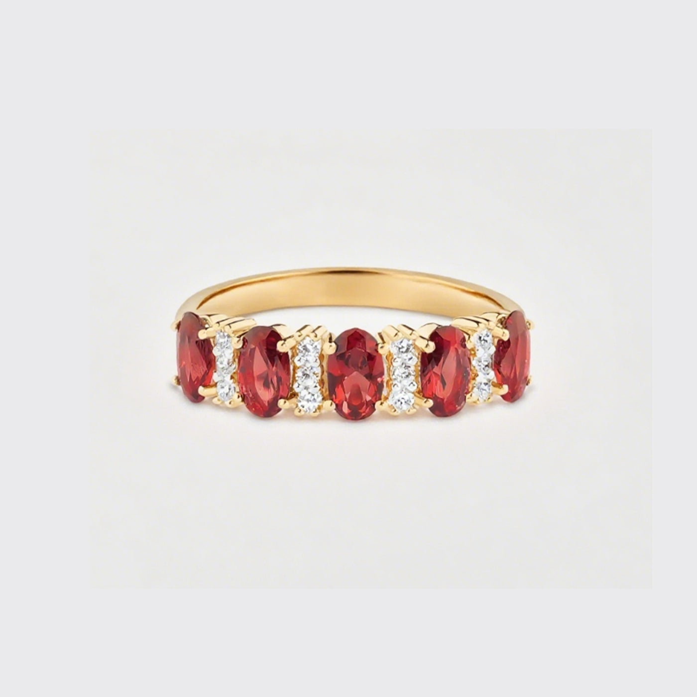 Luxury Oval Cut Red Gemstone Statement Rings in 925 Sterling Silver & 18k Gold Plated - Truly Yours