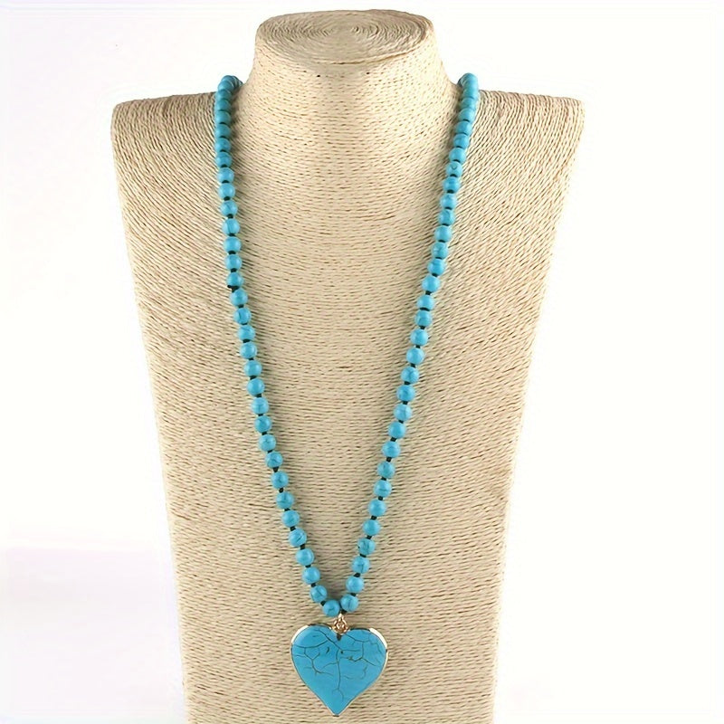 Vintage Turquoise Heart Pendant - Truly Yours
