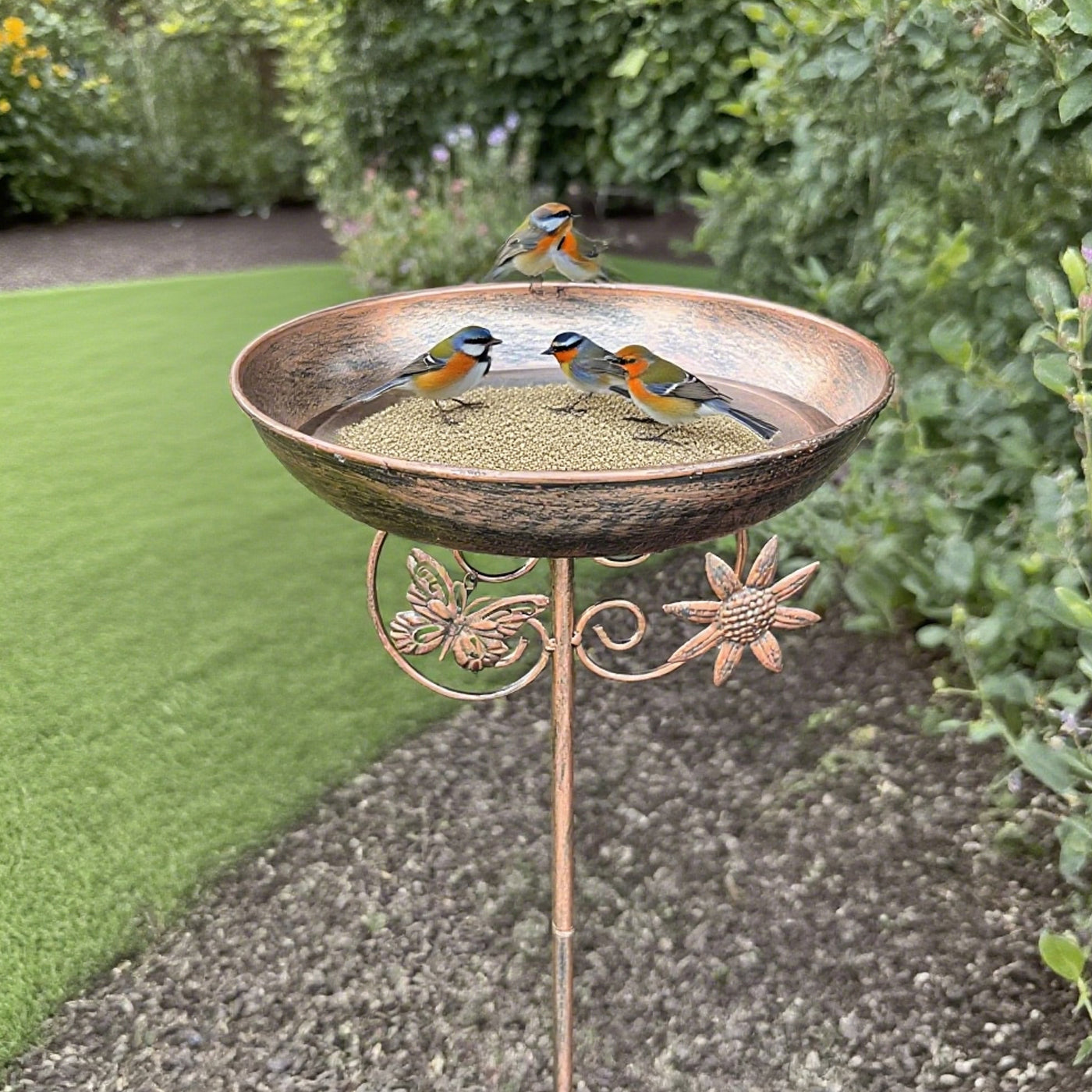 30-Inch Vintage Copper Bird Bath & Feeder - Truly Yours