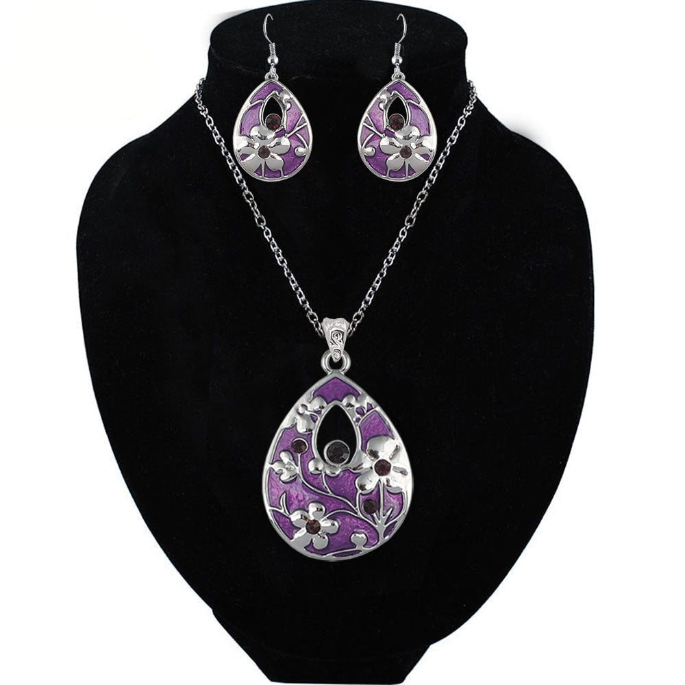 Purple Enamel Teardrop Jewellery Gift Set - Truly Yours