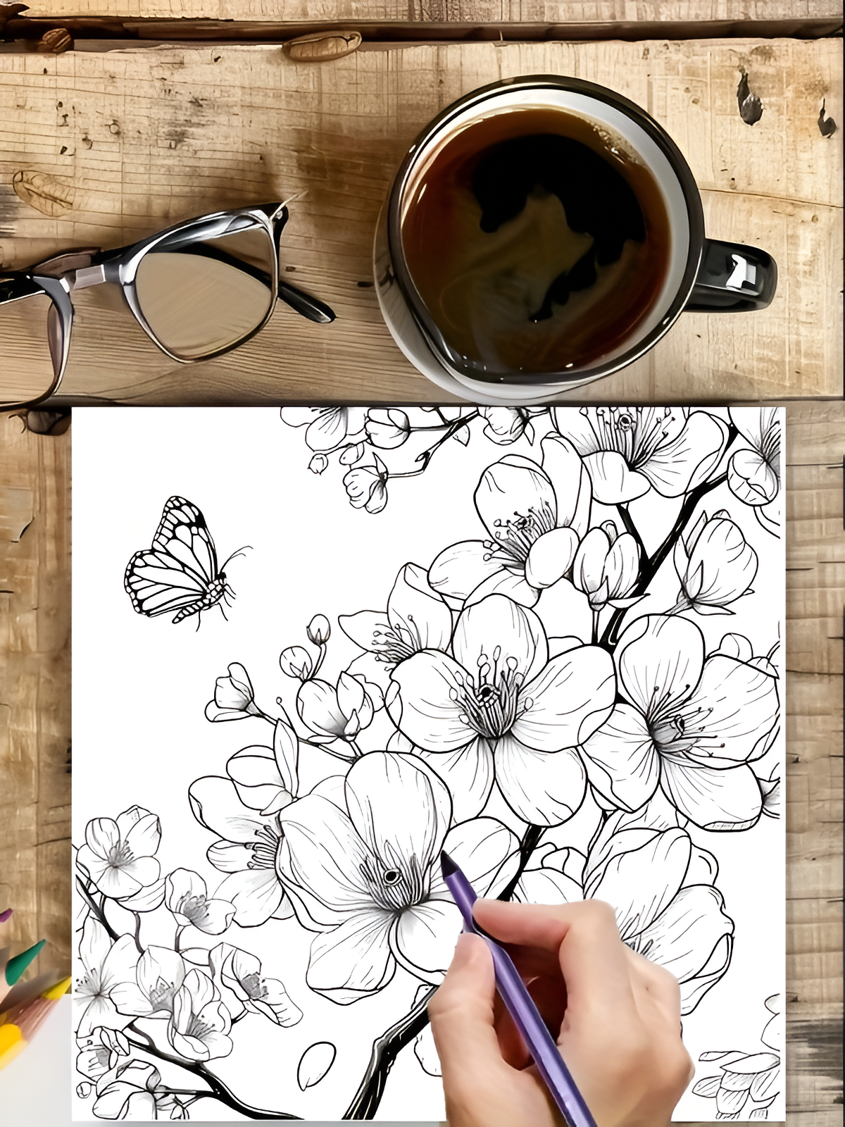 Fairy Flowers Coloring Book: 28 Pages of Magical Gardens and Butterflies Colouring