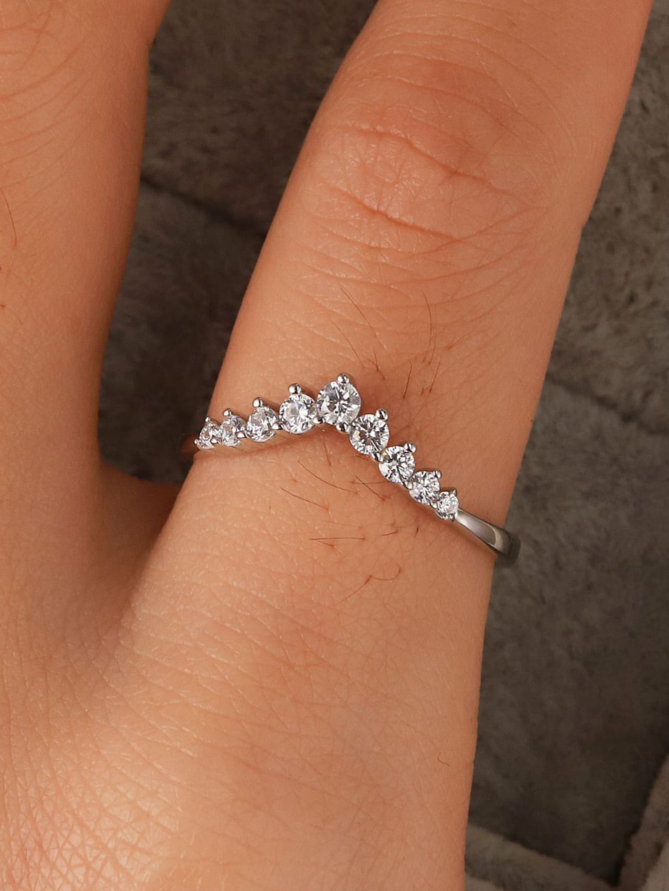Dainty Silver Crown Wishbone Ring - 925 Sterling Silver - Truly Yours