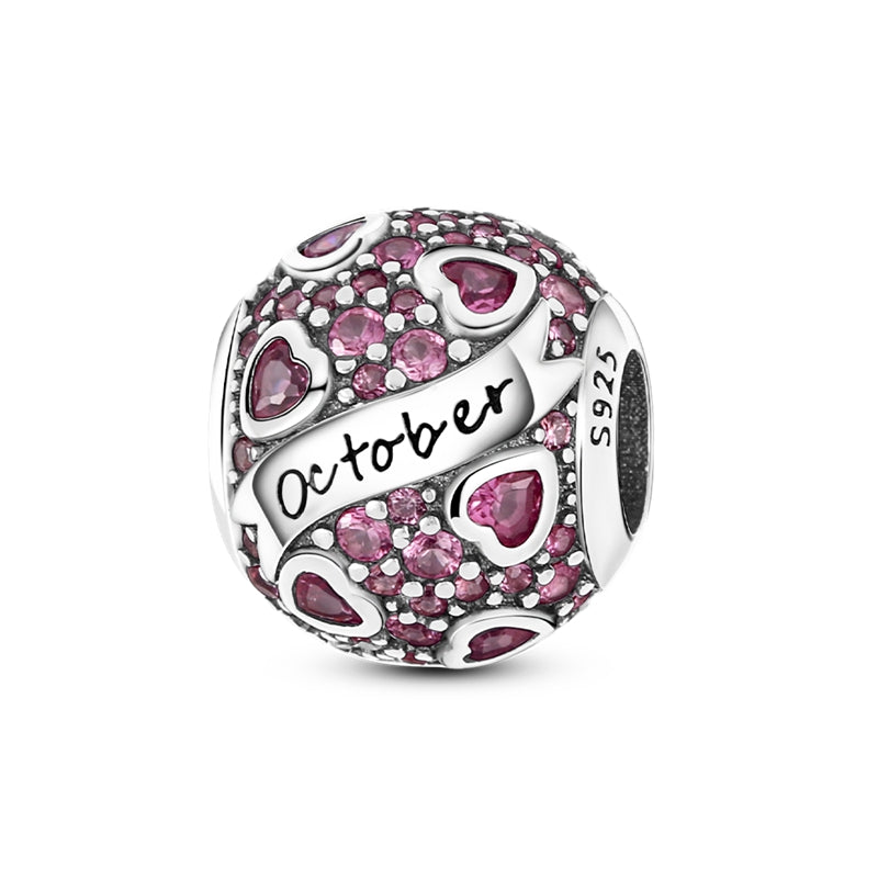 Birthstone Heart Charms - S925 Sterling Silver - Truly Yours