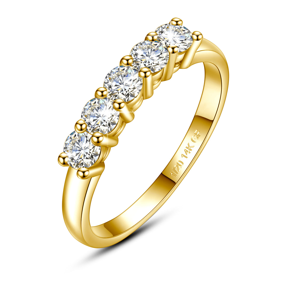 14K Gold Filled Pink or White Moissanite Stacking Ring - Truly Yours