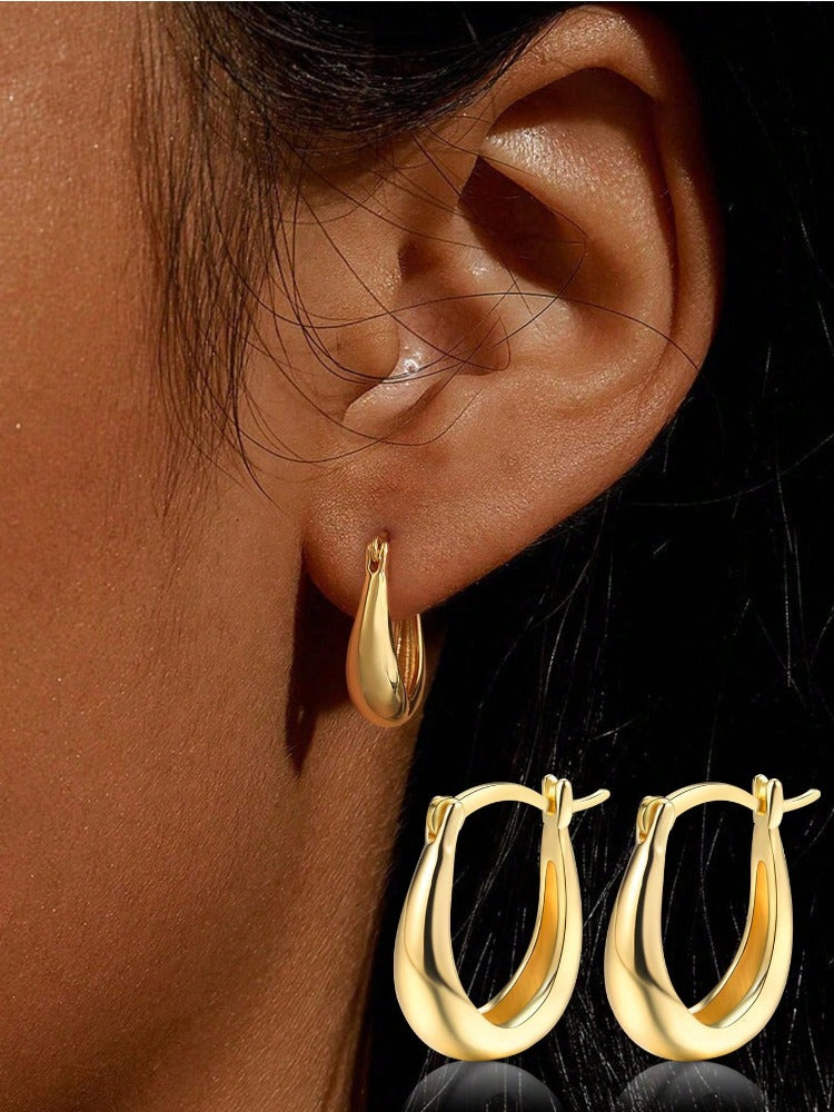 925 Sterling Silver Teardrop Hoop Earrings – Available in Silver & Gold - Truly Yours