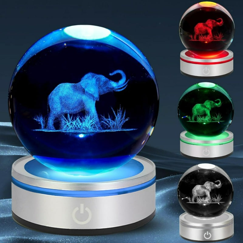 Luxury 3D Elephant Crystal Ball LED Mood Lamp Led light