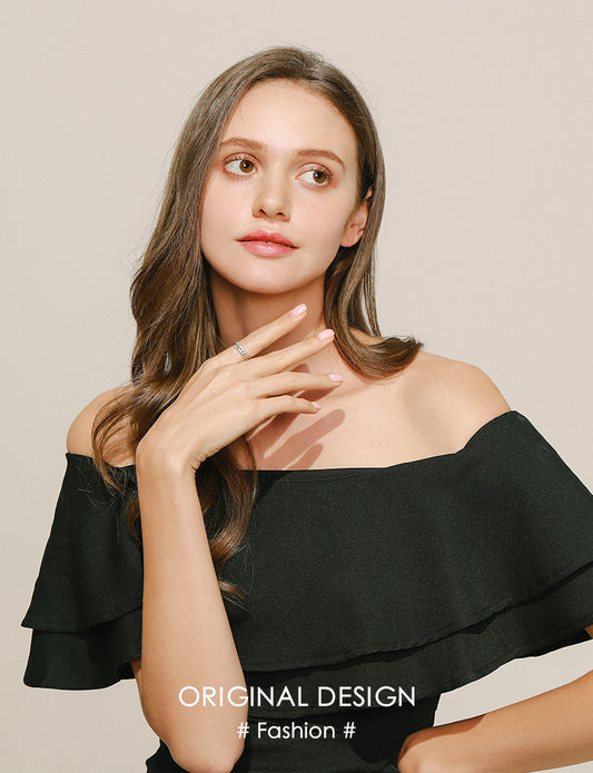 925 Sterling Silver Vintage Wheat Leaf Stackable Ring with Pave Setting Stones