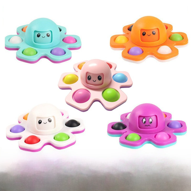 3-in-1 Octopus Fidget Spinner – Face-Changing Pop-It Sensory Toy for Stress Relief Sensory