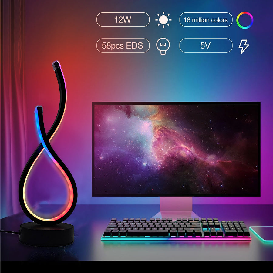 Modern Infinity LED Desk Lamp – USB Powered Colour Changing Light Led light