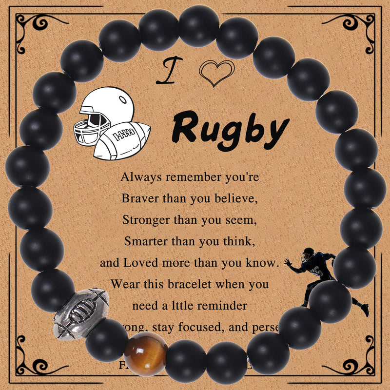 Adjustable Natural Stone Sports Bracelet with Inspirational Message Card - Truly Yours