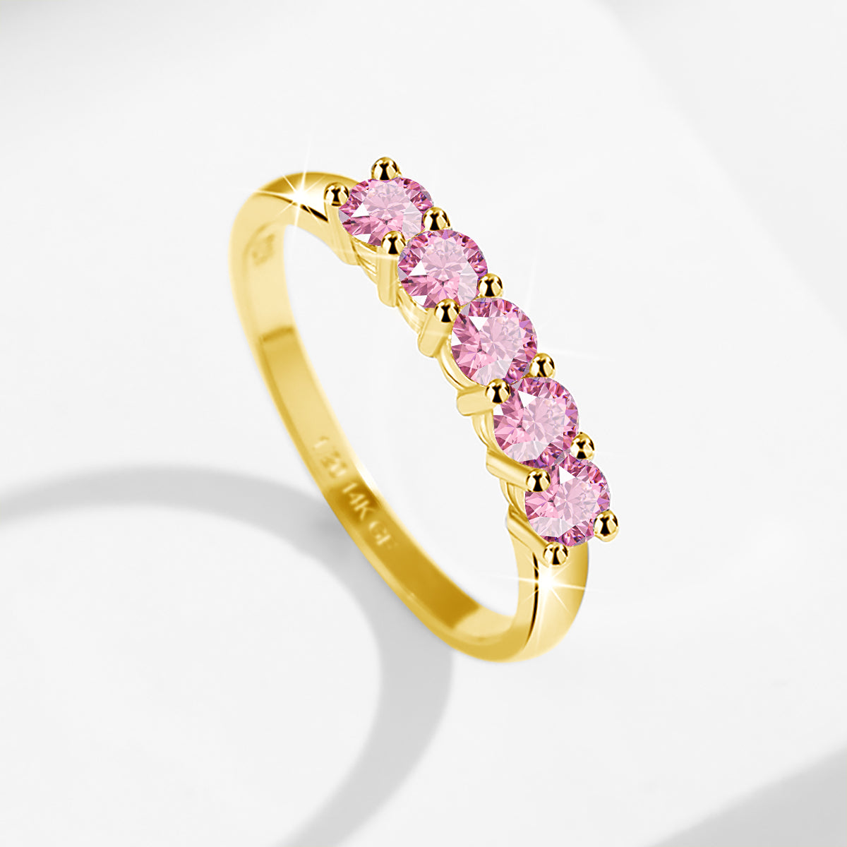 14K Gold Filled Pink or White Moissanite Stacking Ring - Truly Yours