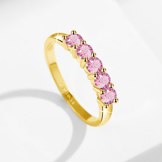 14K Gold Filled Pink or White Moissanite Stacking Ring