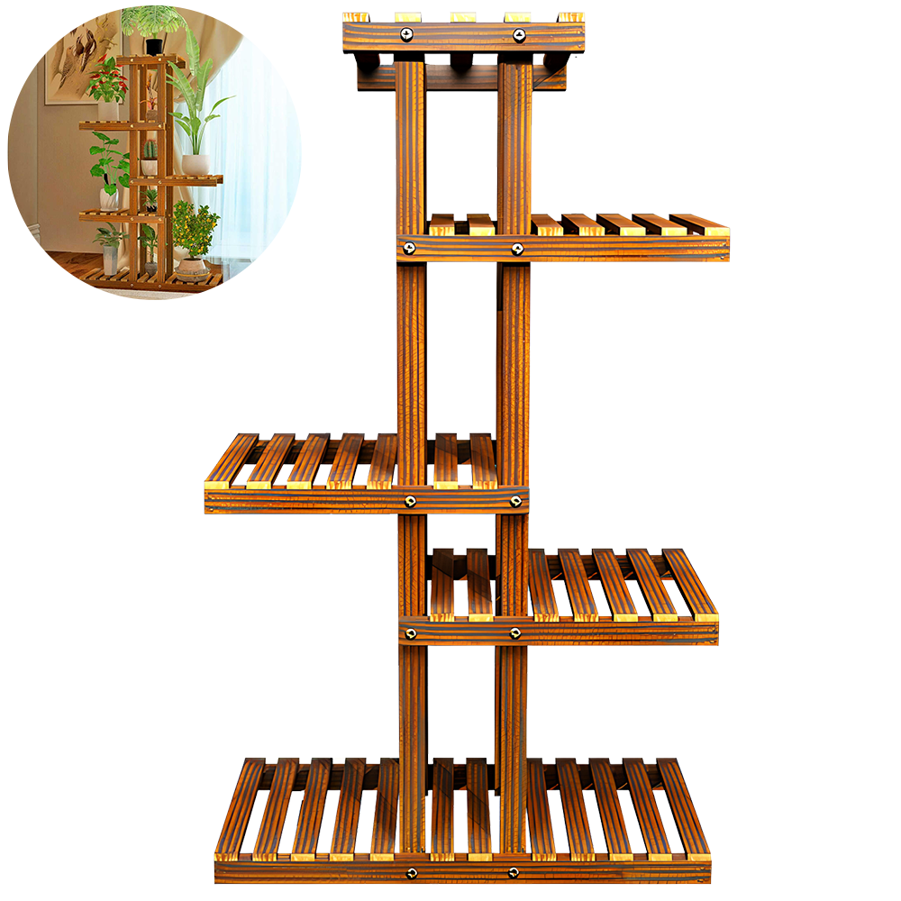 5-Tier Wooden Plant Stand – Multi-Level Indoor Flower & Succulent Display Shelf - Truly Yours