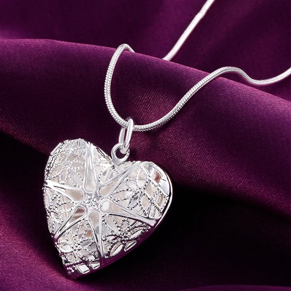 925 Sterling Silver Heart Locket Necklace - Truly Yours