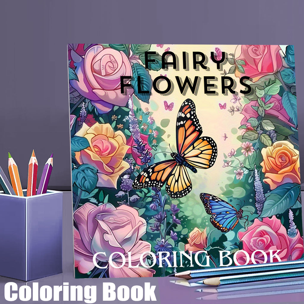 Fairy Flowers Coloring Book: 28 Pages of Magical Gardens and Butterflies Colouring