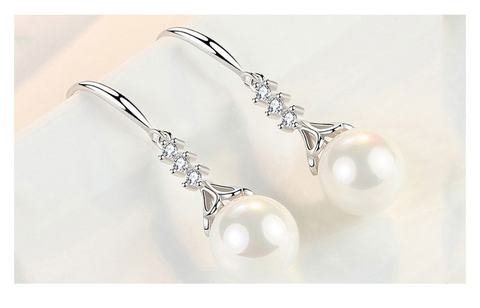925 Sterling Silver Pearl Drop Earrings - Truly Yours