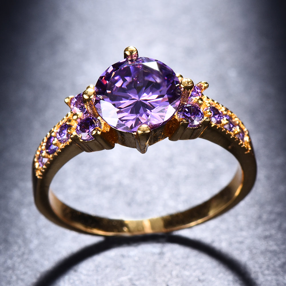 Elegant Vintage Purple Crystal Ring - Truly Yours