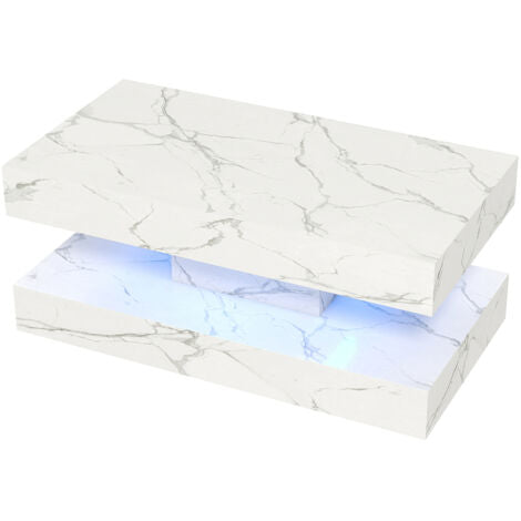 Stylish Marble Effect Coffee Table with LED Lights - Truly Yours