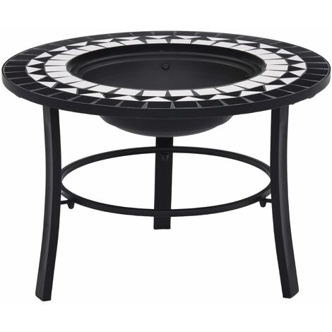 Mosaic Fire Pit Black and White 68cm Ceramic - Truly Yours