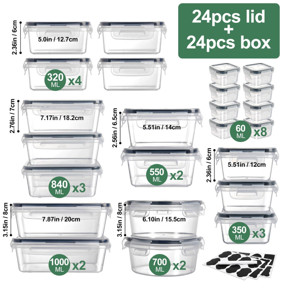 🥗 Alivio 24 Piece Food Storage Container Set – Airtight Leakproof Meal Prep Boxes ✨ - Truly Yours
