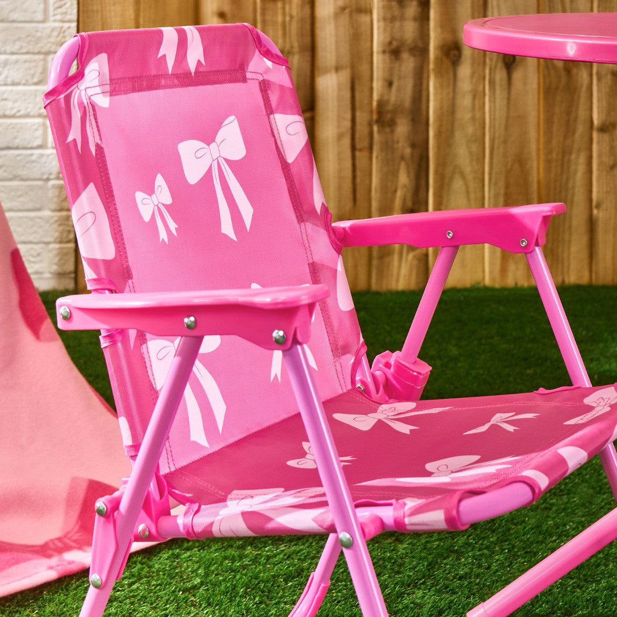 KIDS BOW PRINT BISTRO SET WITH PARASOL - Truly Yours