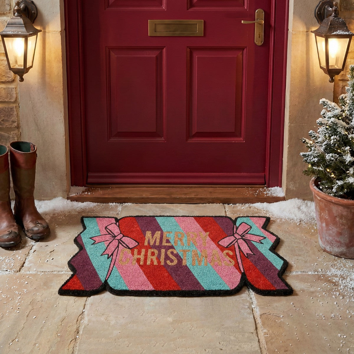 Christmas Cracker Coir Mat.