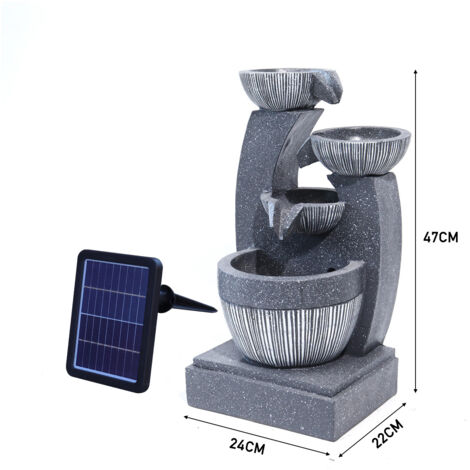 Outdoor 4 Bowls Solar Light Fountain Water Feature - Truly Yours