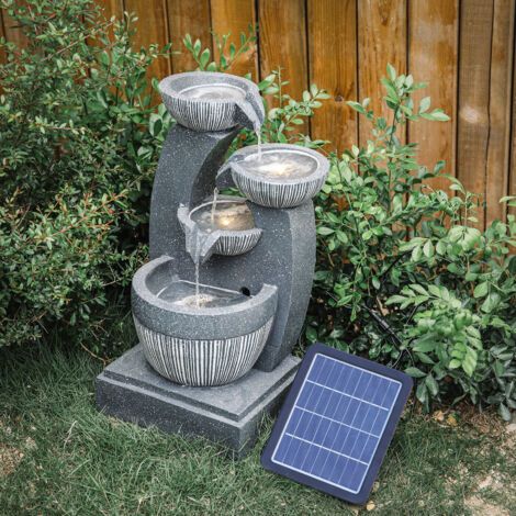 Outdoor 4 Bowls Solar Light Fountain Water Feature - Truly Yours
