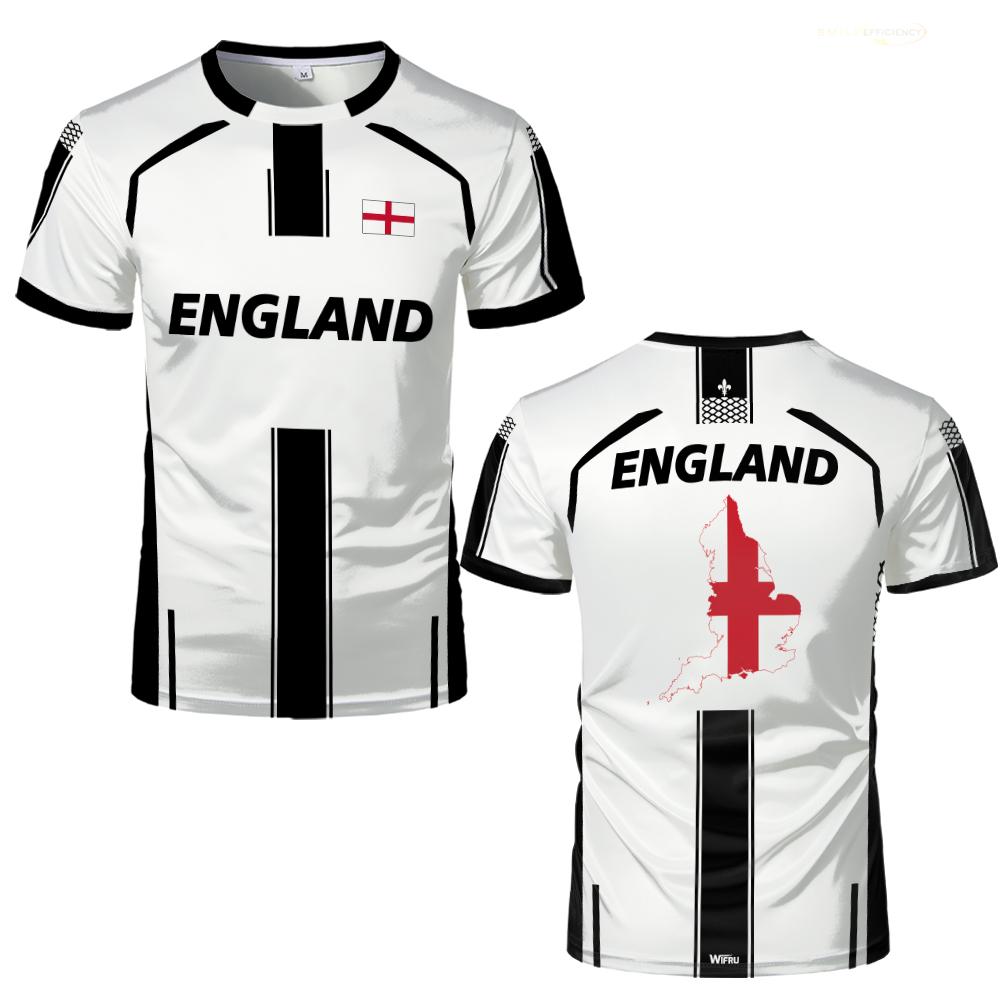 Men's England Flag Print Sport T-Shirt - Breathable Athletic Jersey - Truly Yours