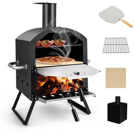 Outdoor Pizza Oven Wood Fired Pizza Maker Chimney Pizza Peel Stone Cooking Grill - Truly Yours