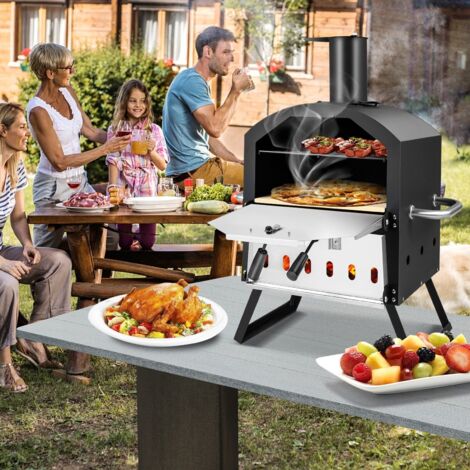 Outdoor Pizza Oven Wood Fired Pizza Maker Chimney Pizza Peel Stone Cooking Grill - Truly Yours