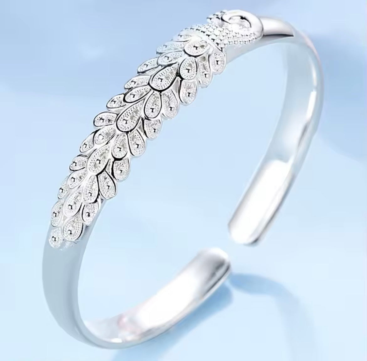 925 sterling silver elegant Peacock opening screen bracelet - Truly Yours