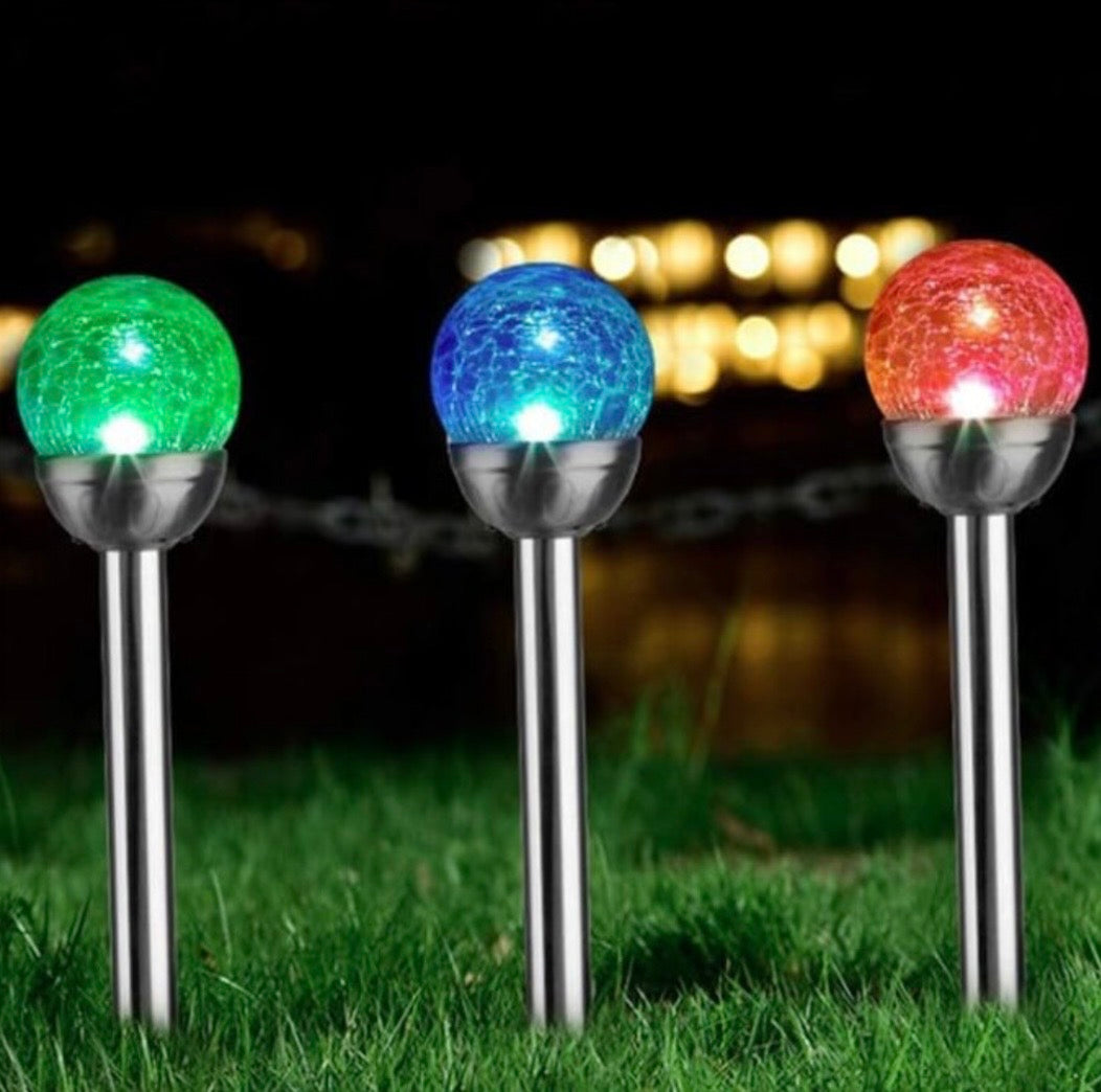 Solarize® 3 Pack Solar Cracked Glass Ball Lights Garden lights