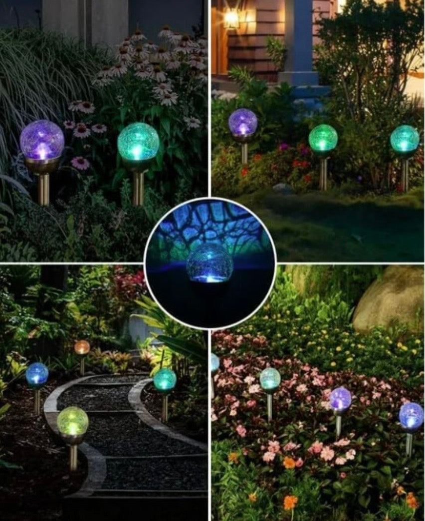 Solarize® 3 Pack Solar Cracked Glass Ball Lights Garden lights