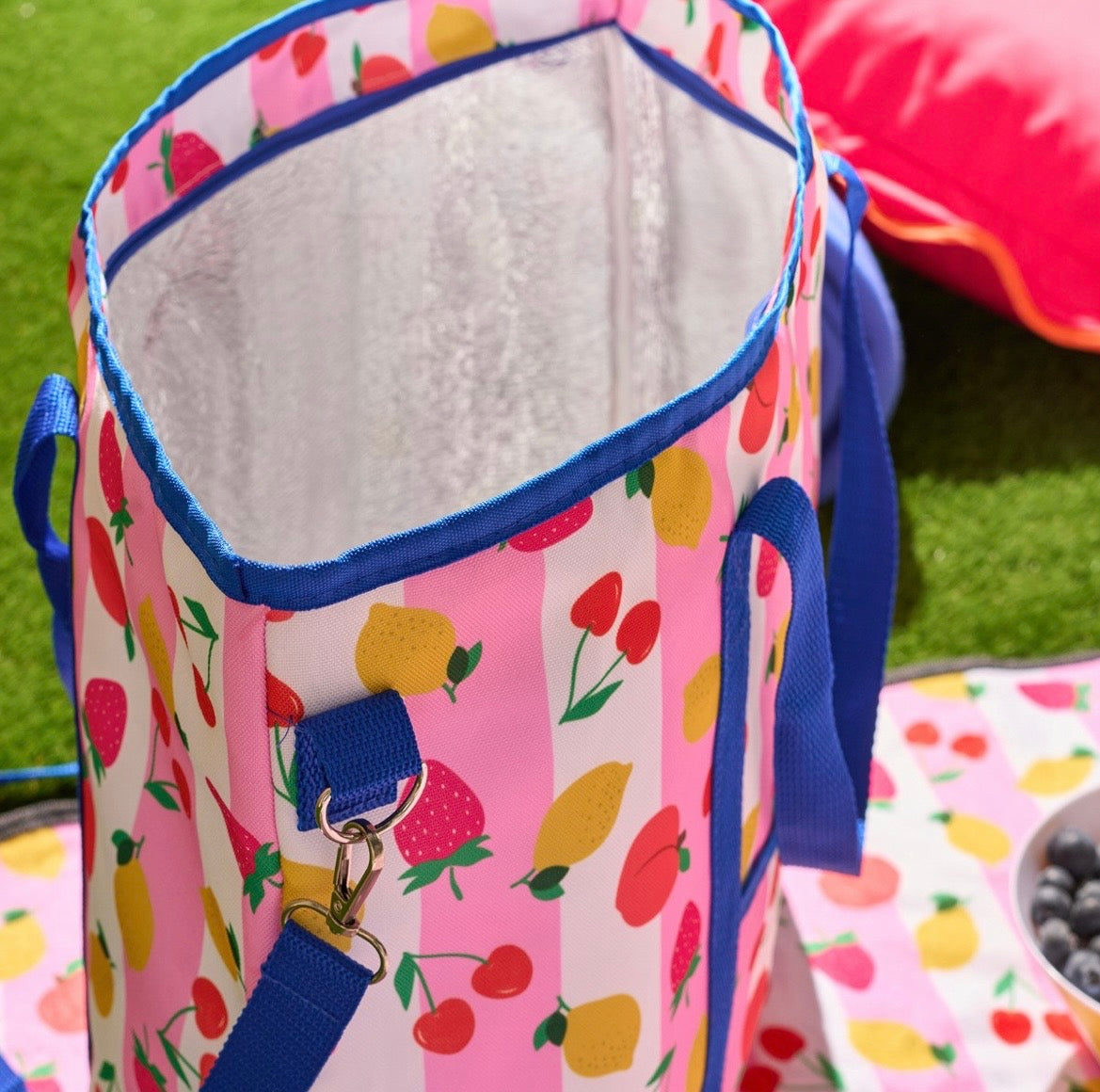 Fruit Print Picnic Bag - Pink - Truly Yours