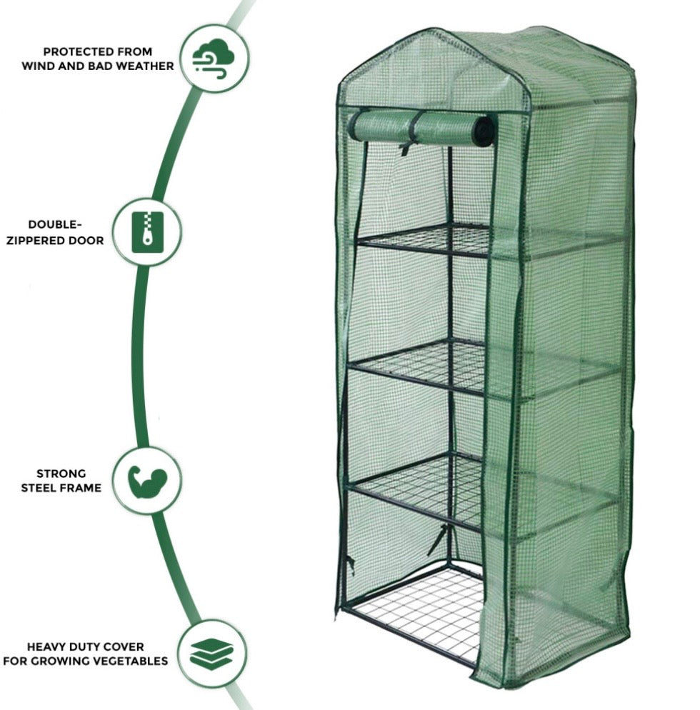 Weatherproof 4-Tier Greenhouse with Gabled Roof - Truly Yours