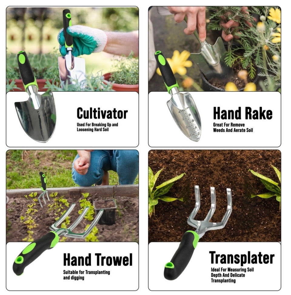 11pc Stainless Steel Heavy Duty Garden Tool Set with Tote Bag - Truly Yours
