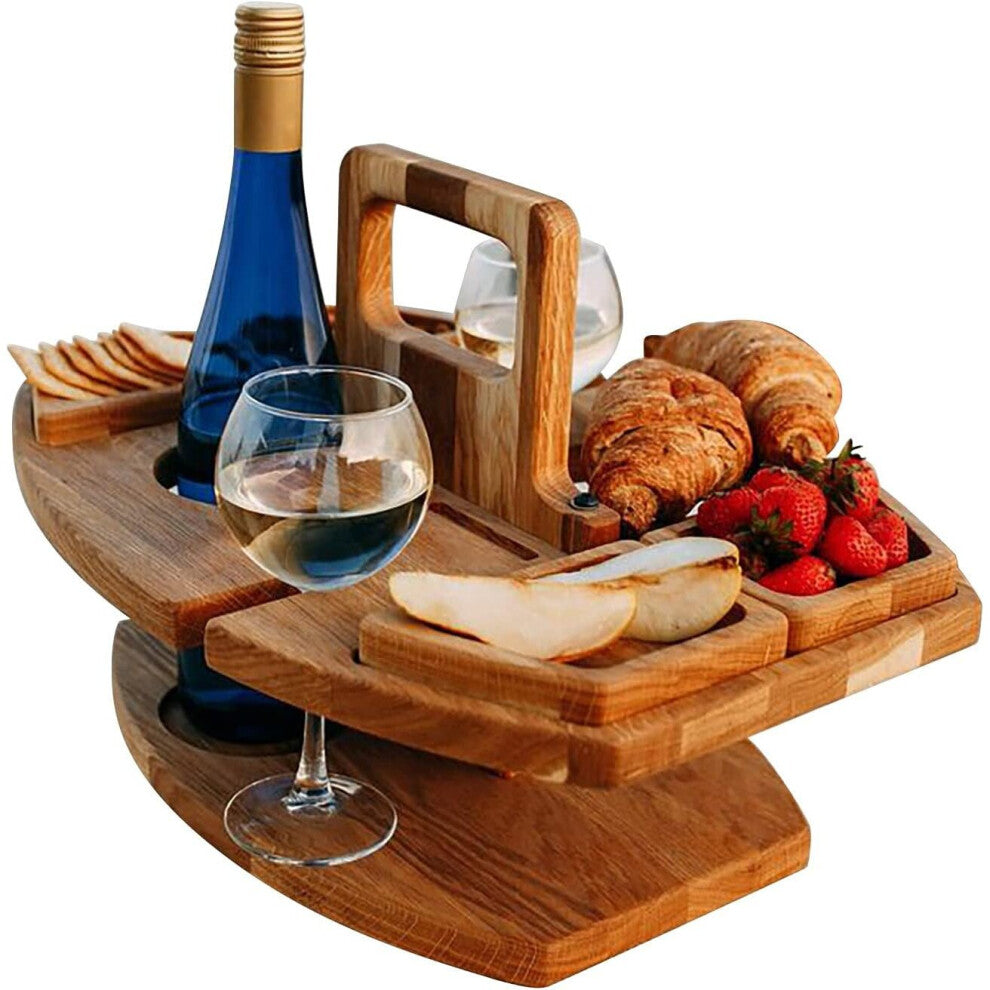 Wooden Picnic Table with Wine Glass Holders - Truly Yours