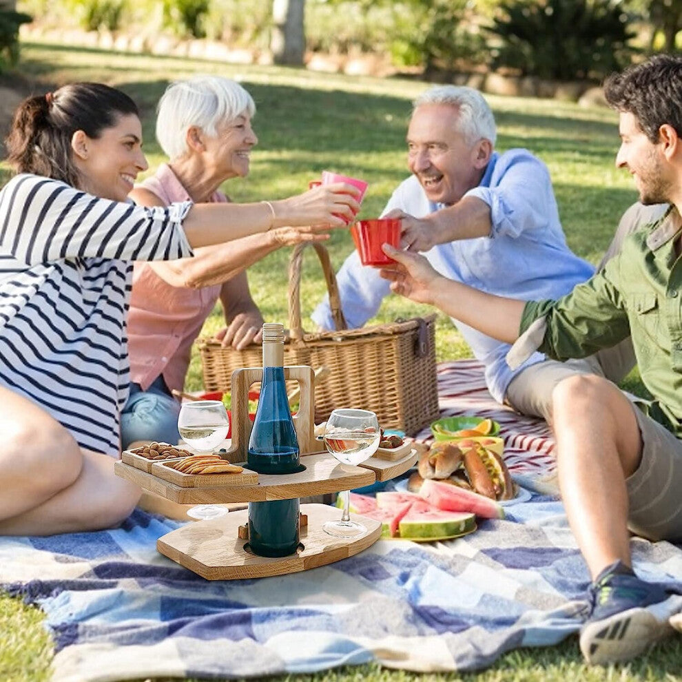 Wooden Picnic Table with Wine Glass Holders - Truly Yours