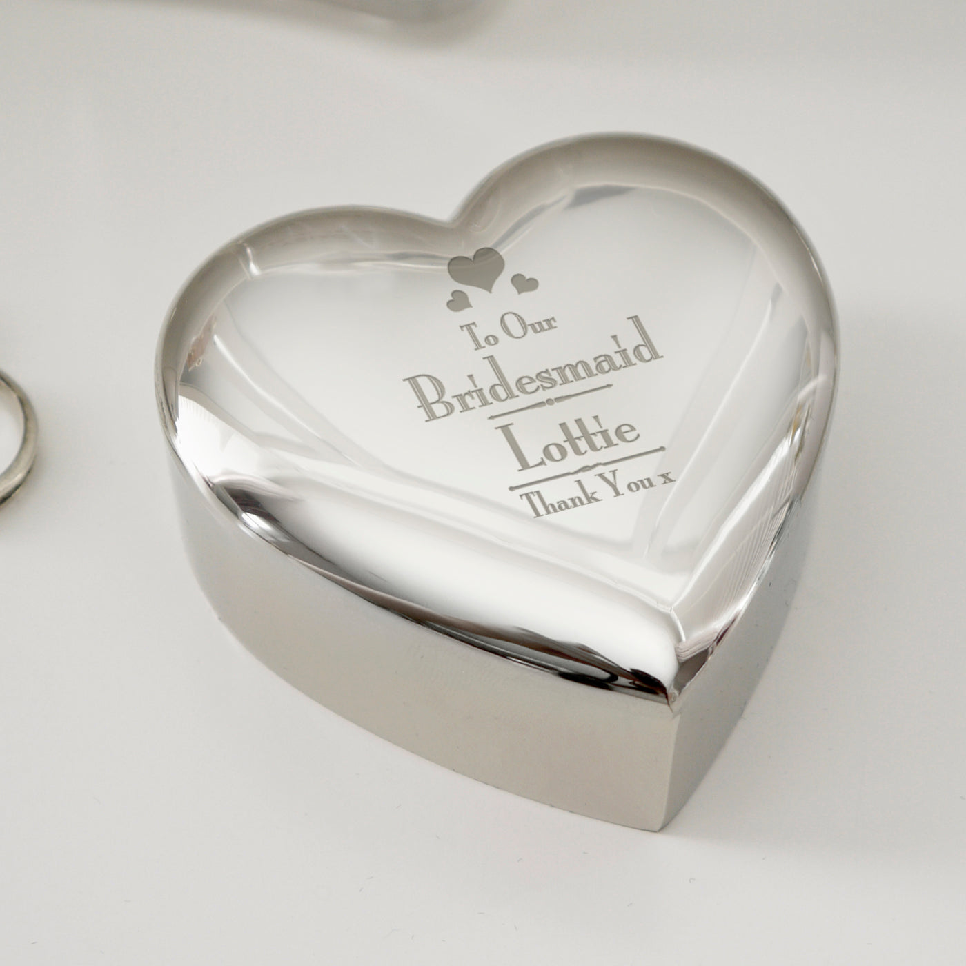 Personalised Decorative Wedding Bridesmaid Heart Trinket Box - Truly Yours