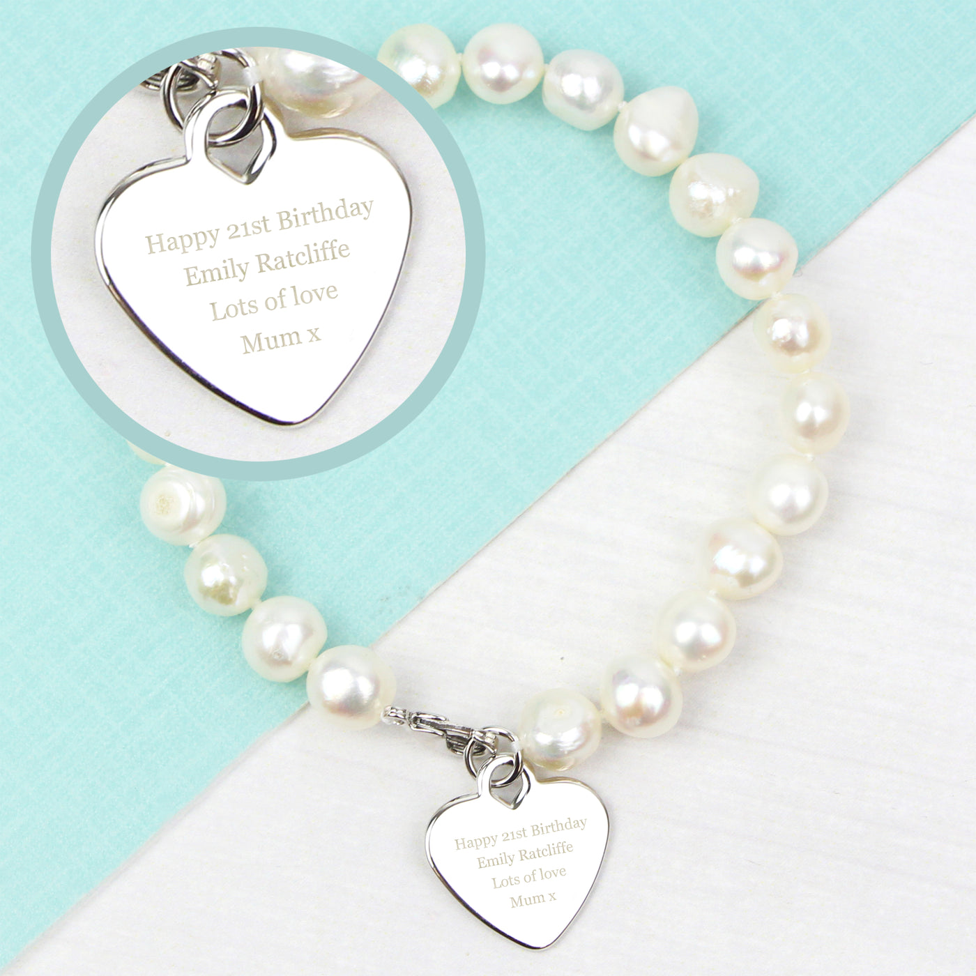 Personalised White Freshwater Pearl Message Bracelet - Truly Yours