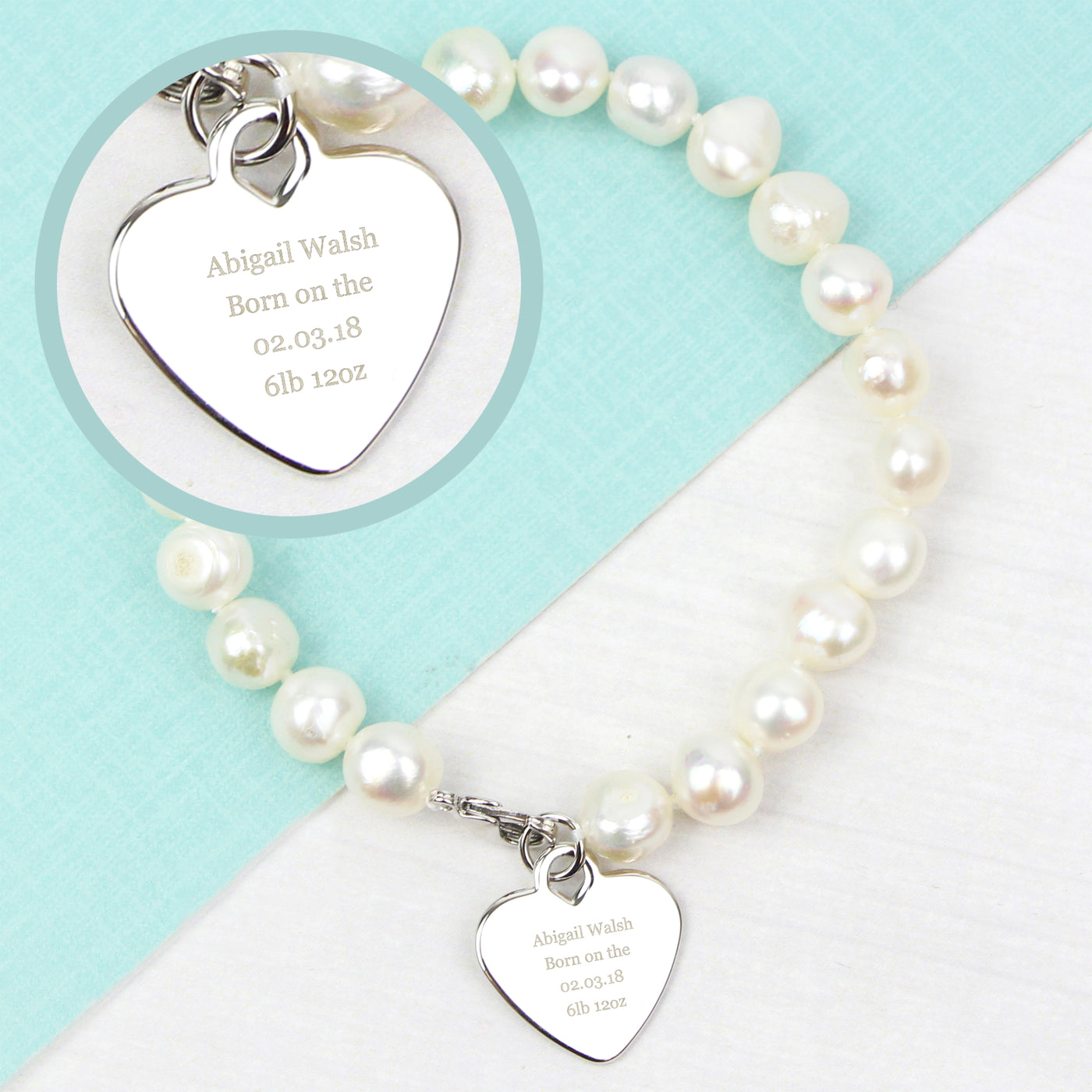 Personalised White Freshwater Pearl Message Bracelet - Truly Yours