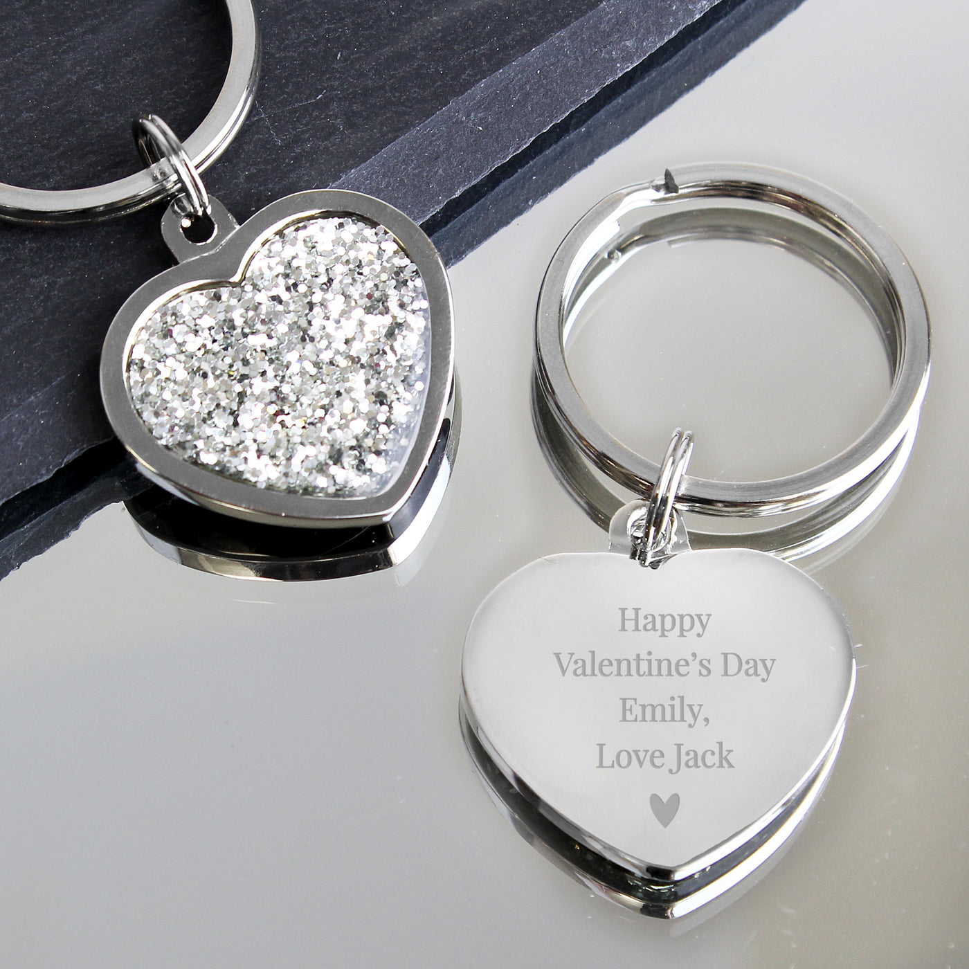Personalised Diamante Heart Keyring - Truly Yours
