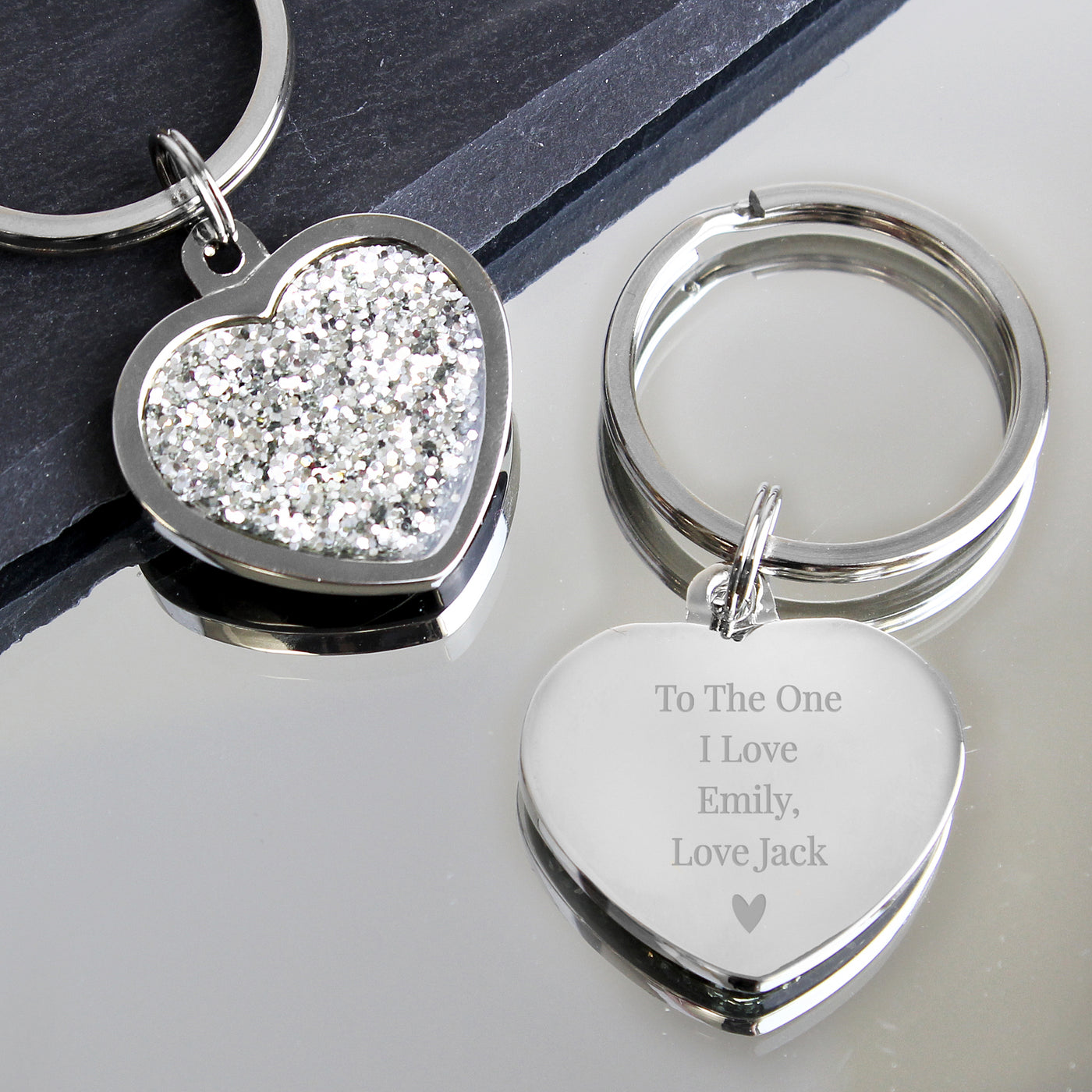 Personalised Diamante Heart Keyring - Truly Yours
