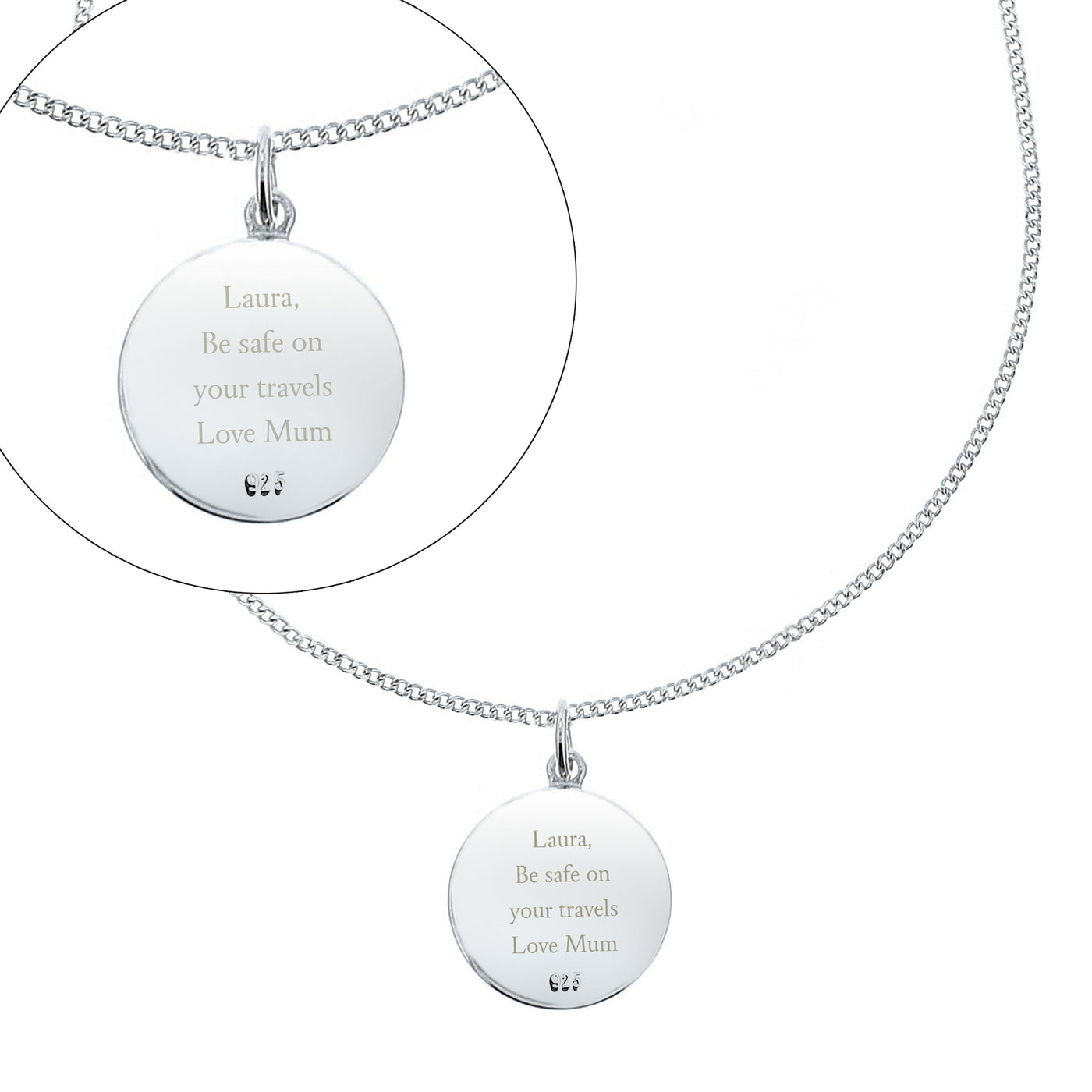 Personalised Sterling Silver & 9ct Gold St. Christopher Necklace - Truly Yours